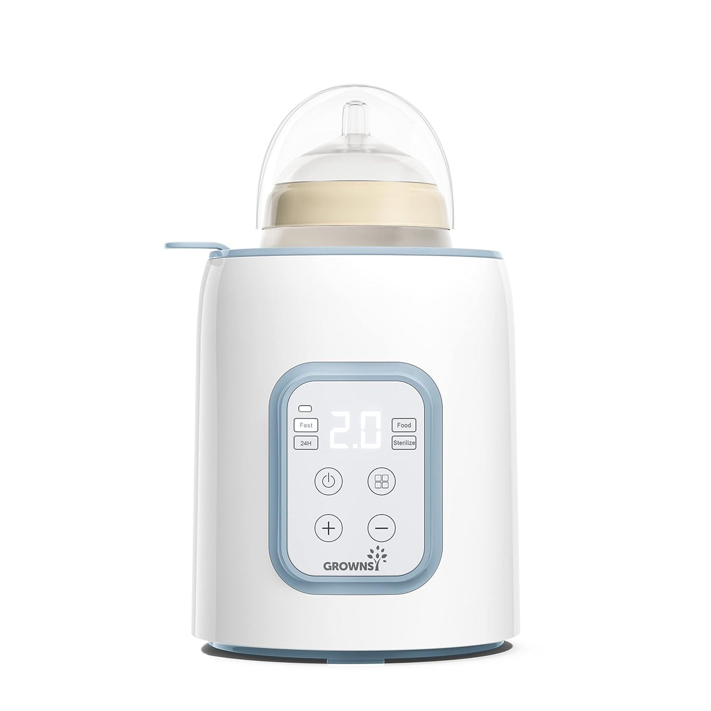 GROWNSY Bottle Warmer, 2024 Fast Baby Bottle Warmer for Breastmilk & Formula, Smart Temperature Control, with Timer, Thaw, Food Heater, Night Light, Calentador De Biberones for All Bottles