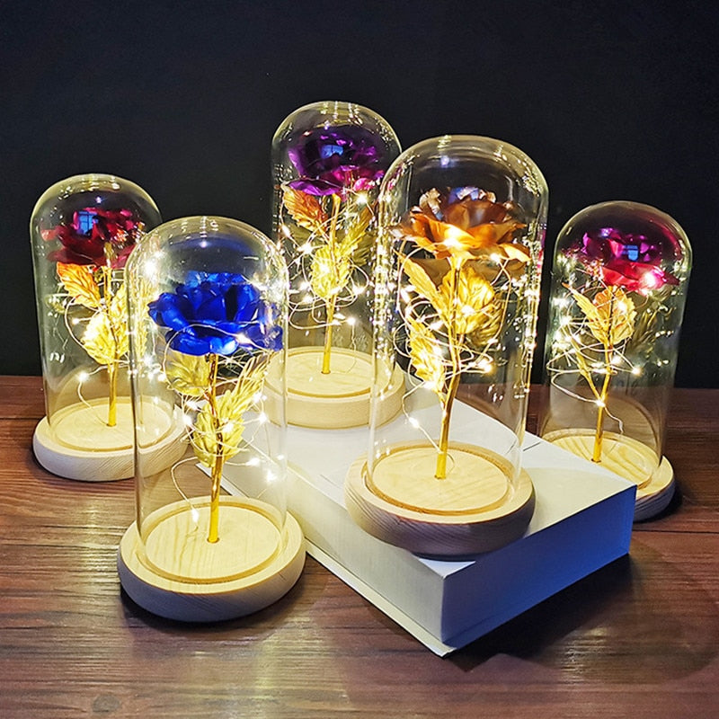 LED Light Foil Flower Gift