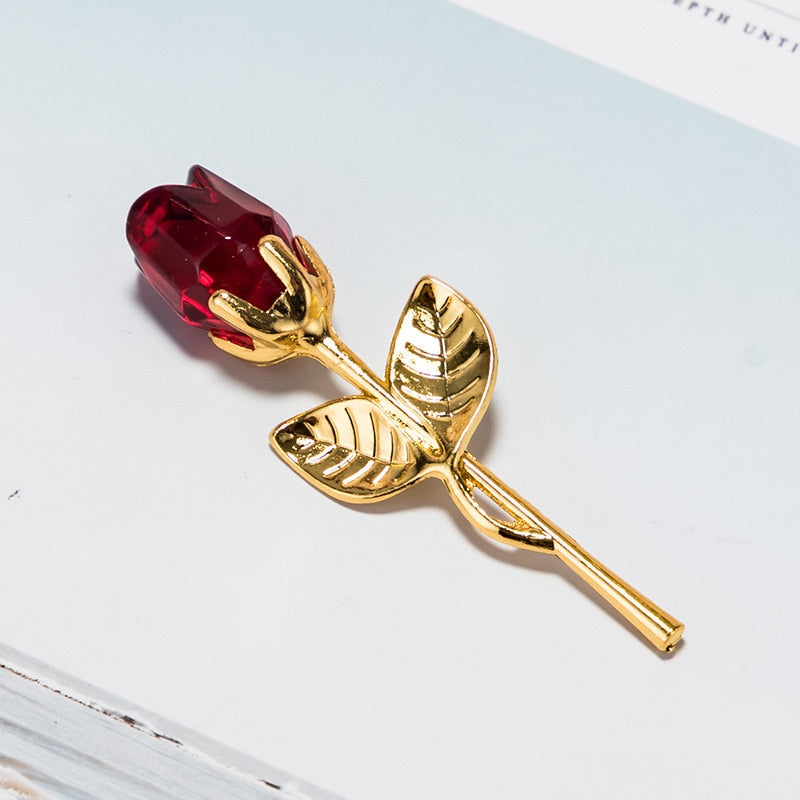 Crystal Glass Rose For Valentines Day Gift