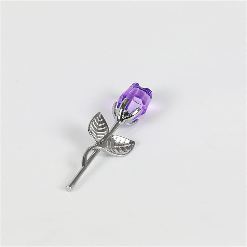 Crystal Glass Rose For Valentines Day Gift