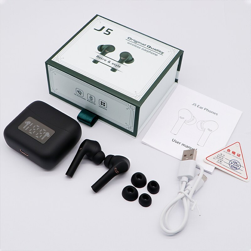 J5 ANC Air TWS Wireless Headphones Bluetooth Earbuds Handsfree Headset For Apple iPhone Android
