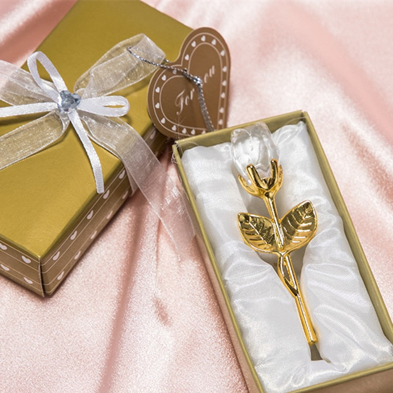 Crystal Glass Rose For Valentines Day Gift