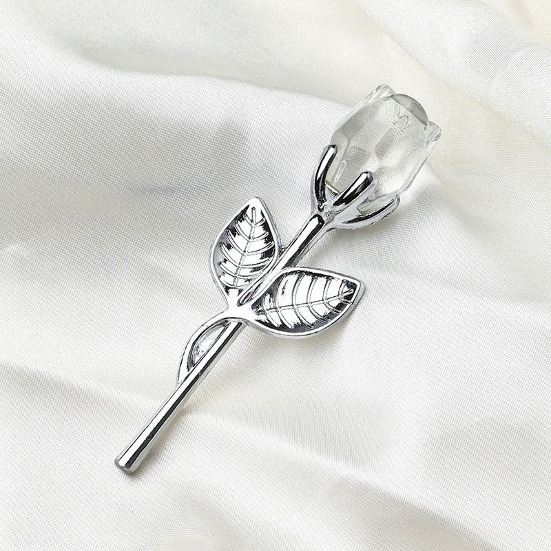 Crystal Glass Rose For Valentines Day Gift