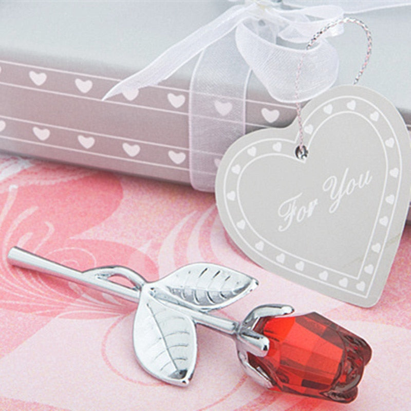 Crystal Glass Rose For Valentines Day Gift