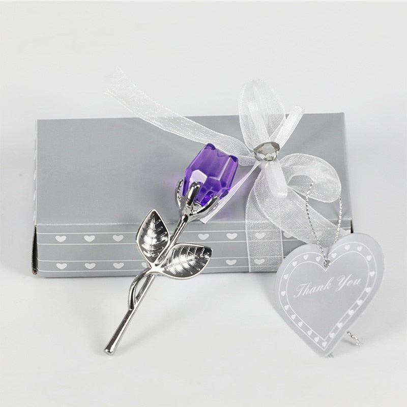 Crystal Glass Rose For Valentines Day Gift