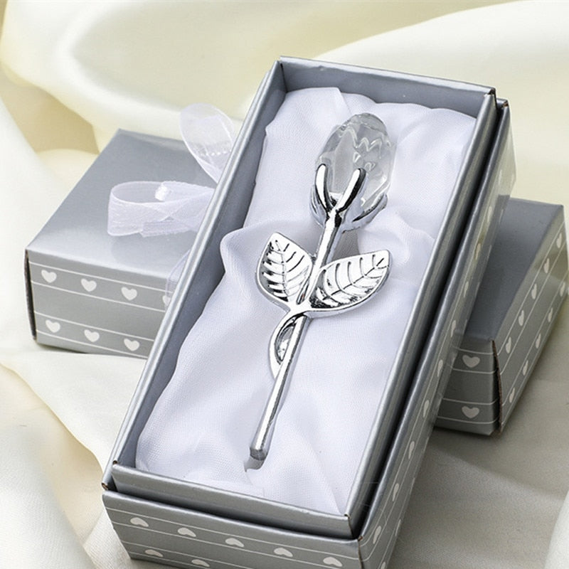 Crystal Glass Rose For Valentines Day Gift