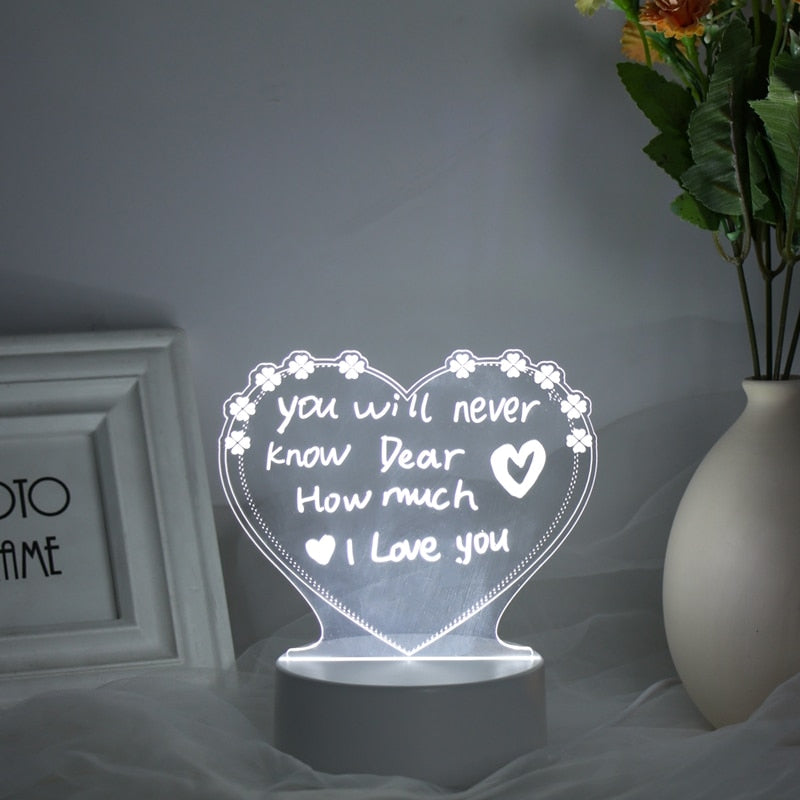 Note Board Creative USB Led Light For Valentine