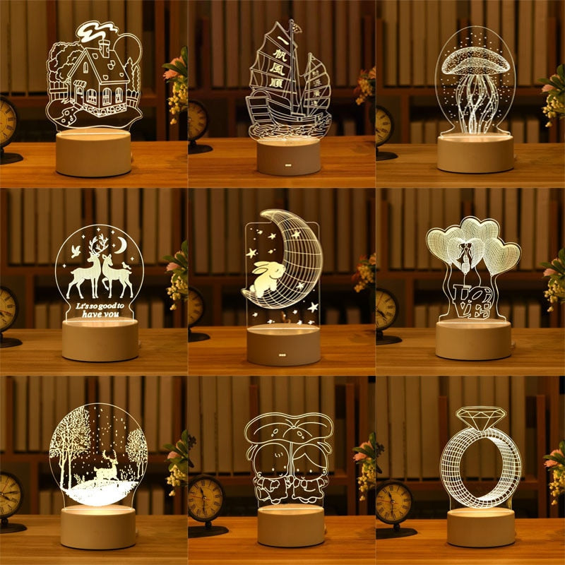 3D Acrylic USB LED Night Lamp