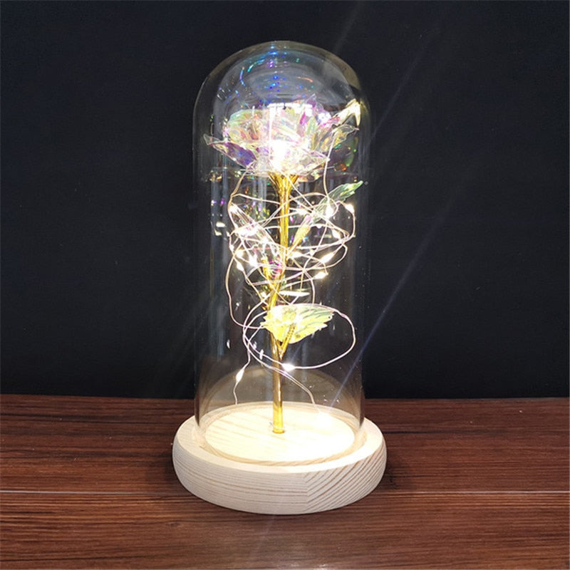 LED Light Foil Flower For Valentines Day Gift