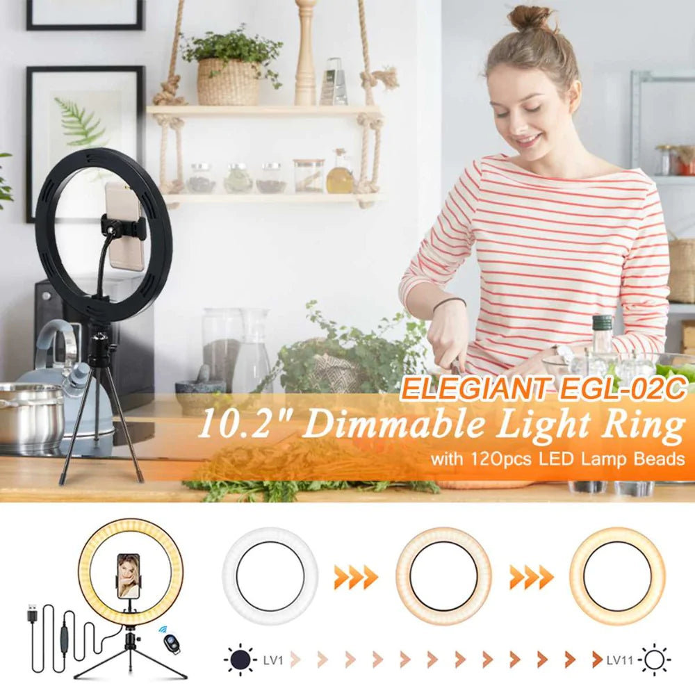 10" Table Top Selfie LED Phone Lamp