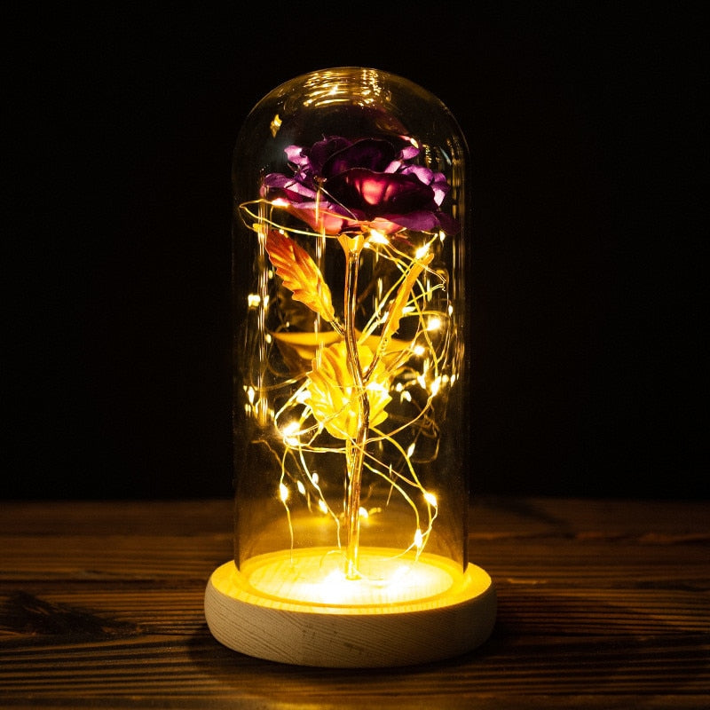 LED Light Foil Flower For Valentines Day Gift