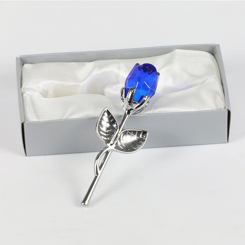 Crystal Glass Rose For Valentines Day Gift