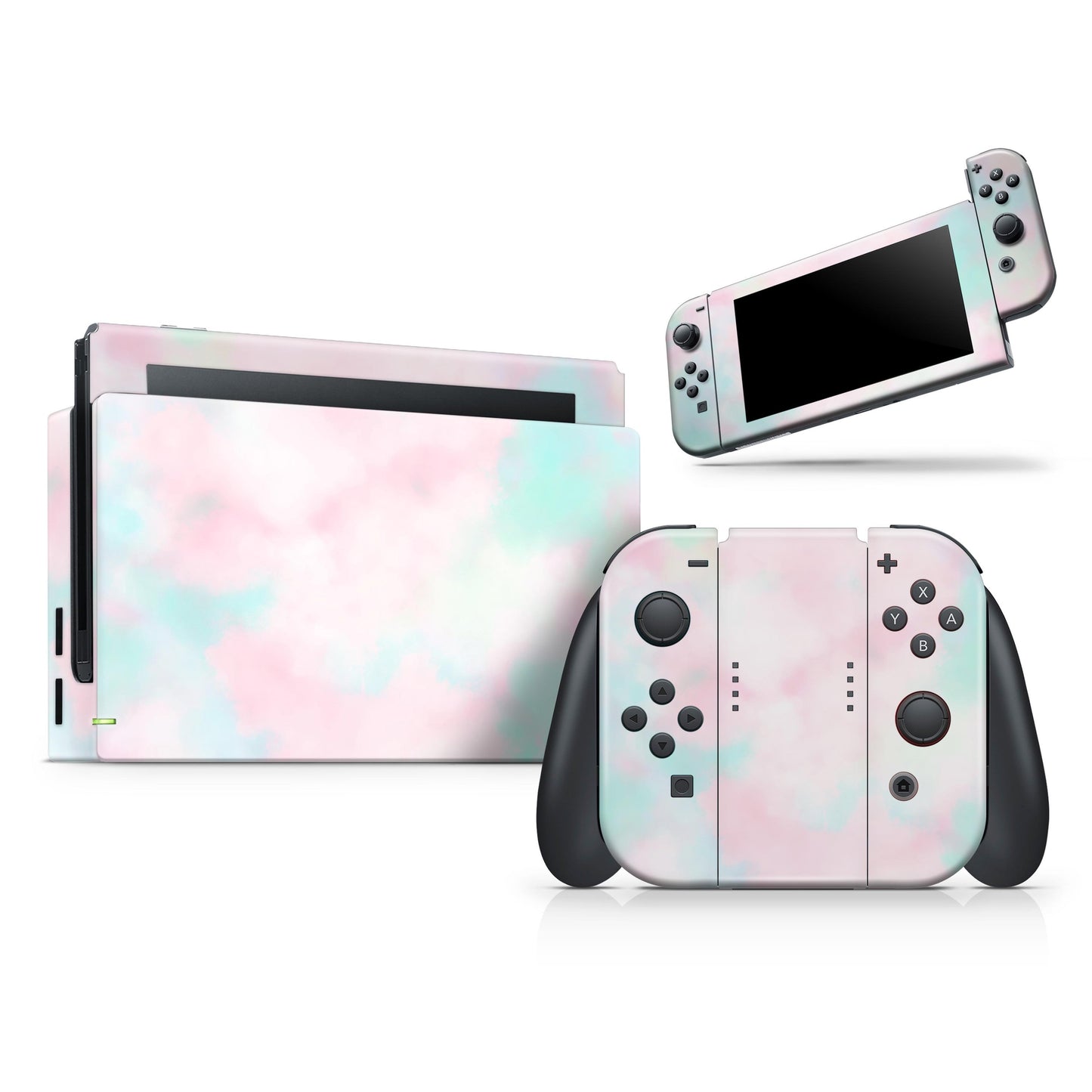 Pretty Pastel Clouds V7 - Full Body Skin Decal Wrap Kit for Nintendo