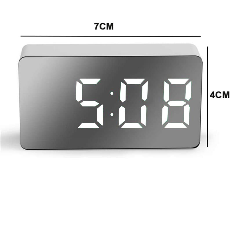 Green LED Mirror Table Clock