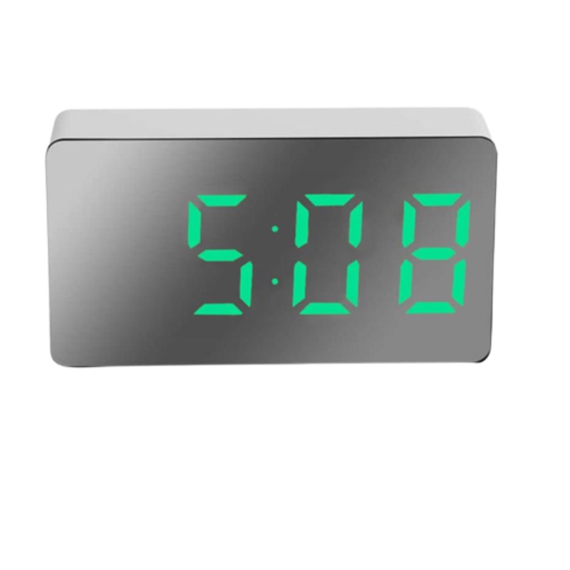 Green LED Mirror Table Clock